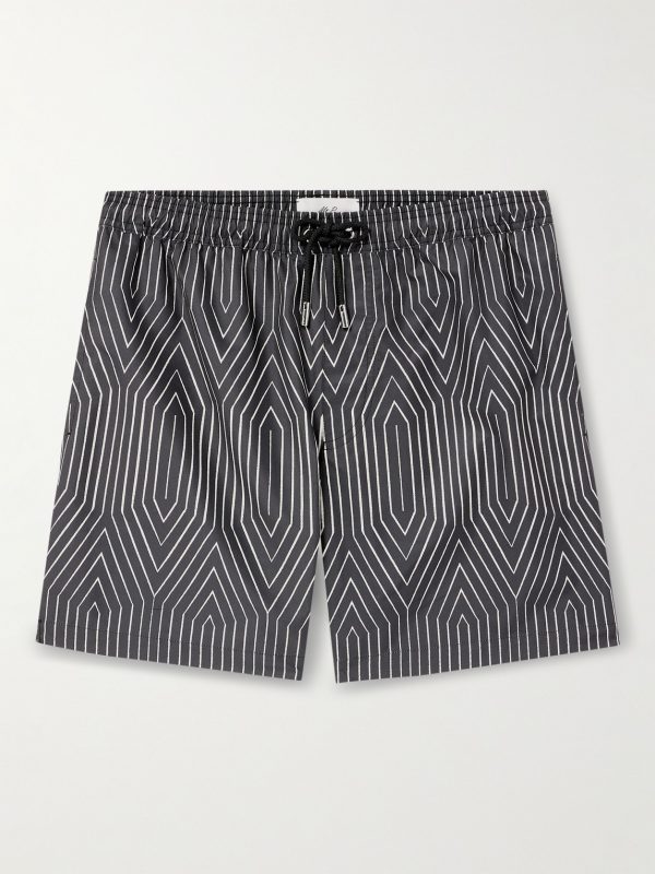 Frank Straight-Leg Mid-Length Striped Swim Shorts Frank Straight-Leg Mid-Length Striped Swim Shorts