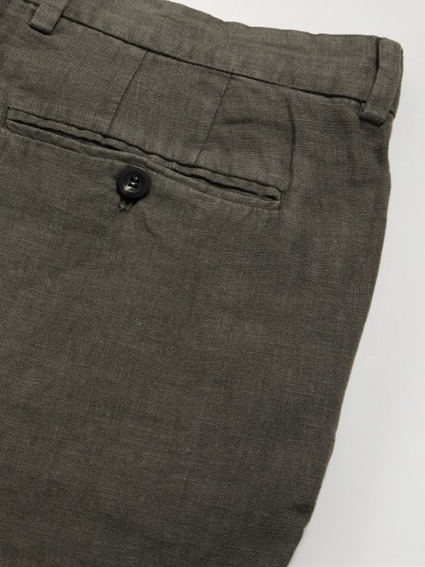 Tapered Pleated Linen Trousers - CU Tapered Pleated Linen Trousers - CU