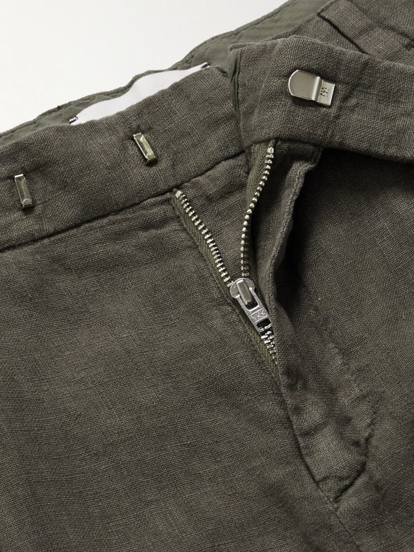 Tapered Pleated Linen Trousers - E1 Tapered Pleated Linen Trousers - E1