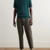 Tapered Pleated Linen Trousers - OU Tapered Pleated Linen Trousers - OU