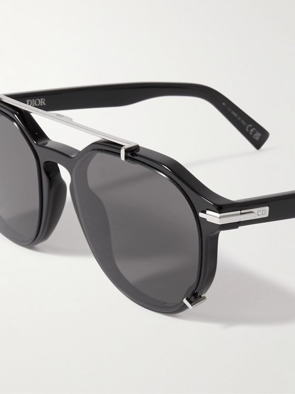 DiorBlackSuit RI Round-Frame Acetate and Silver-Tone Sunglasses - CU DiorBlackSuit RI Round-Frame Acetate and Silver-Tone Sunglasses - CU