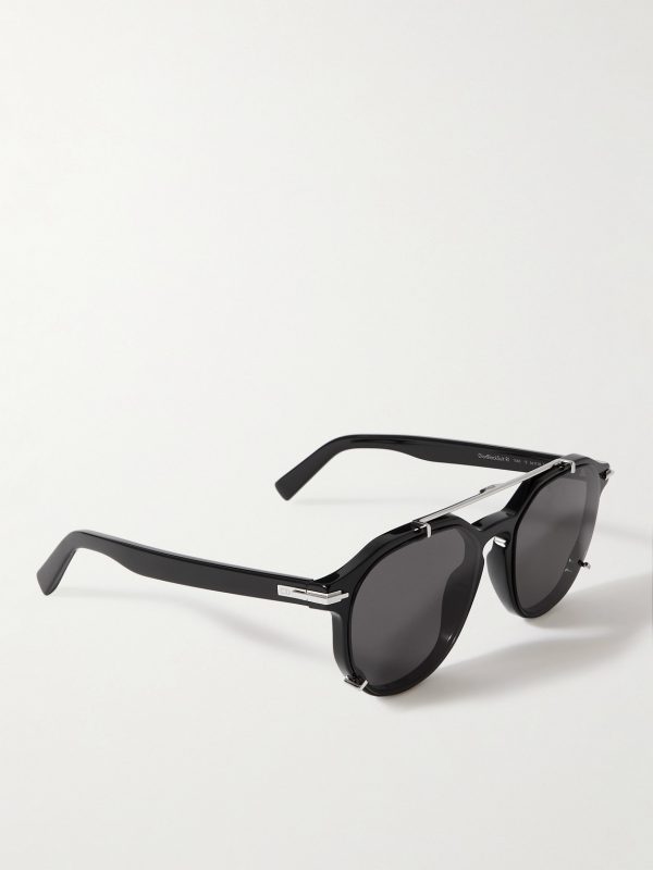 DiorBlackSuit RI Round-Frame Acetate and Silver-Tone Sunglasses - FR DiorBlackSuit RI Round-Frame Acetate and Silver-Tone Sunglasses - FR