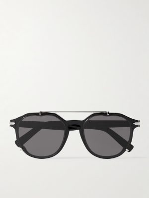 DiorBlackSuit RI Round-Frame Acetate and Silver-Tone Sunglasses DiorBlackSuit RI Round-Frame Acetate and Silver-Tone Sunglasses