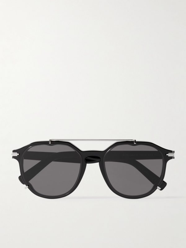 DiorBlackSuit RI Round-Frame Acetate and Silver-Tone Sunglasses DiorBlackSuit RI Round-Frame Acetate and Silver-Tone Sunglasses