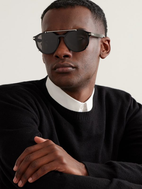 DiorBlackSuit RI Round-Frame Acetate and Silver-Tone Sunglasses - OU DiorBlackSuit RI Round-Frame Acetate and Silver-Tone Sunglasses - OU