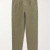 Straight-Leg Pleated Garment-Dyed Cotton and Linen-Blend Trousers Straight-Leg Pleated Garment-Dyed Cotton and Linen-Blend Trousers