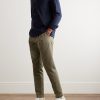 Straight-Leg Pleated Garment-Dyed Cotton and Linen-Blend Trousers - OU Straight-Leg Pleated Garment-Dyed Cotton and Linen-Blend Trousers - OU