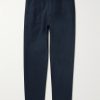 Straight-Leg Pleated Garment-Dyed Cotton and Linen-Blend Trousers Straight-Leg Pleated Garment-Dyed Cotton and Linen-Blend Trousers