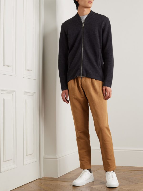 Straight-Leg Pleated Garment-Dyed Cotton and Linen-Blend Twill Trousers - OU