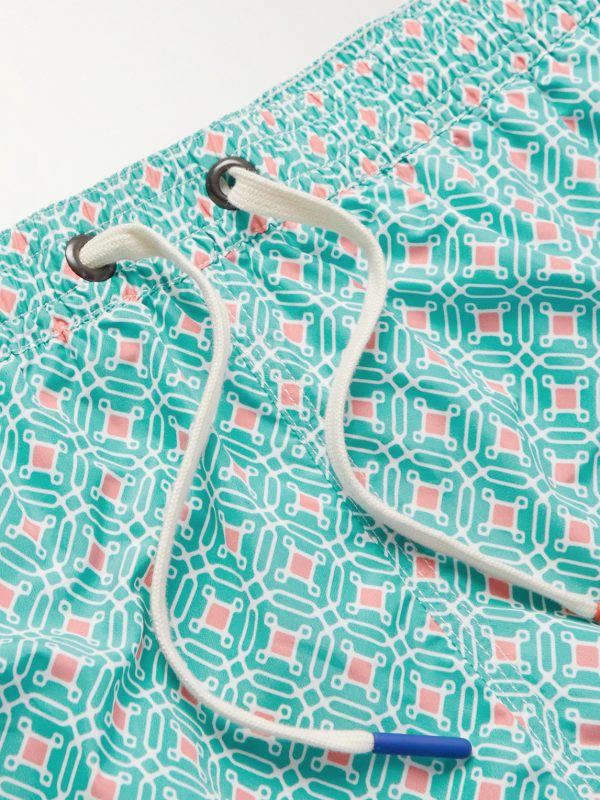 Diamond Straight-Leg Mid-Length Printed Swim Shorts - CU Diamond Straight-Leg Mid-Length Printed Swim Shorts - CU