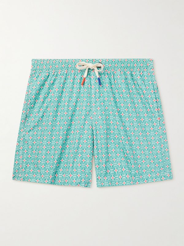 Diamond Straight-Leg Mid-Length Printed Swim Shorts Diamond Straight-Leg Mid-Length Printed Swim Shorts