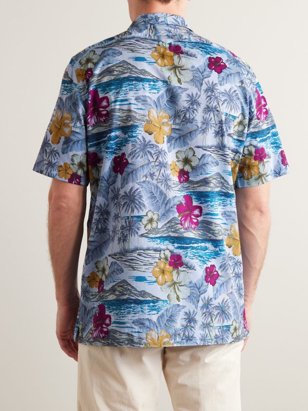 Venice Camp-Collar Printed Cotton Shirt - BK