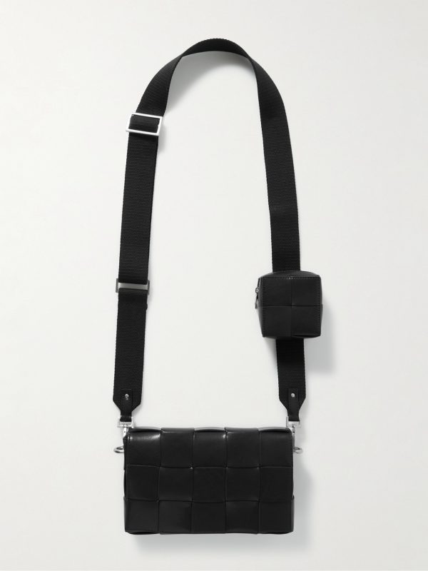 Cassette Intrecciato Leather Messenger Bag Cassette Intrecciato Leather Messenger Bag