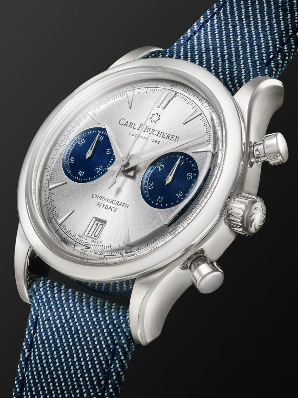 Manero Flyback Automatic Chronometer 40mm Stainless Steel and Canvas Watch, Ref. No. 00.10927.08.13.03 - FR Manero Flyback Automatic Chronometer 40mm Stainless Steel and Canvas Watch, Ref. No. 00.10927.08.13.03 - FR