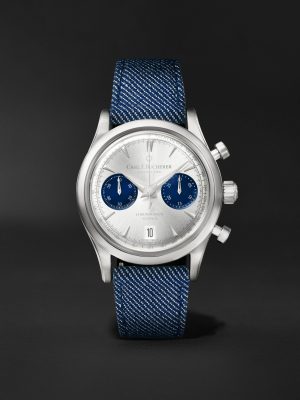Manero Flyback Automatic Chronometer 40mm Stainless Steel and Canvas Watch, Ref. No. 00.10927.08.13.03 Manero Flyback Automatic Chronometer 40mm Stainless Steel and Canvas Watch, Ref. No. 00.10927.08.13.03