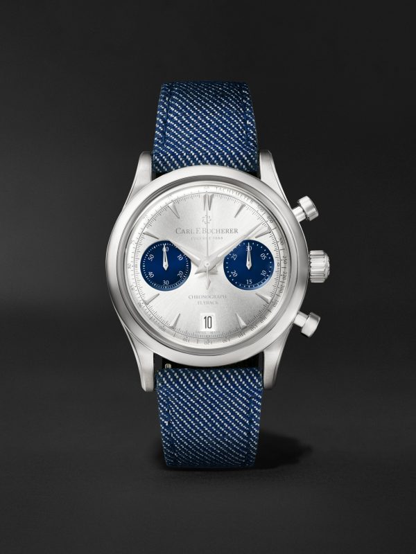 Manero Flyback Automatic Chronometer 40mm Stainless Steel and Canvas Watch, Ref. No. 00.10927.08.13.03 Manero Flyback Automatic Chronometer 40mm Stainless Steel and Canvas Watch, Ref. No. 00.10927.08.13.03