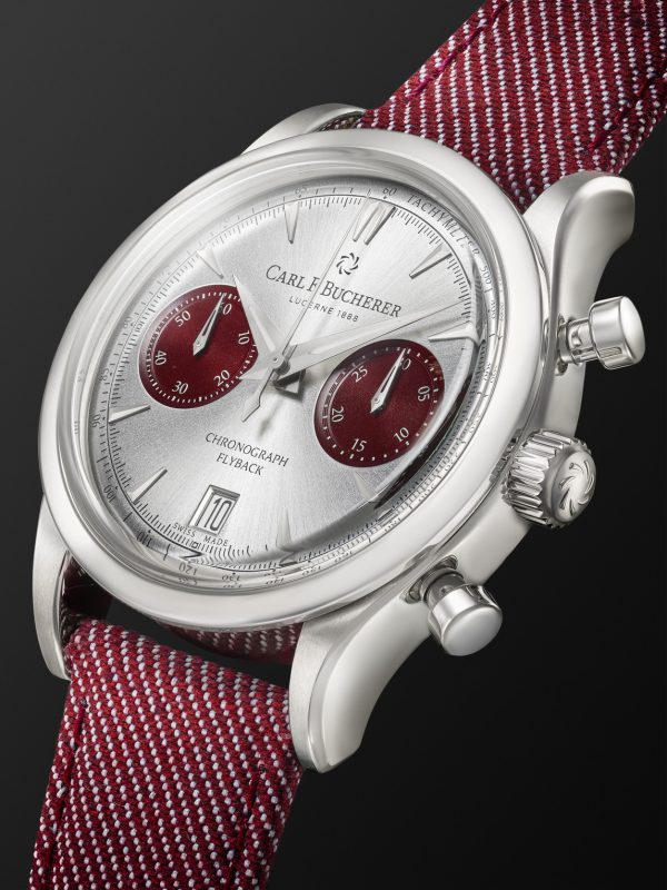 Manero Flyback 40mm Chronograph Steel and Canvas Watch, Ref. No. 00.10927.08.13.04 - FR Manero Flyback 40mm Chronograph Steel and Canvas Watch, Ref. No. 00.10927.08.13.04 - FR