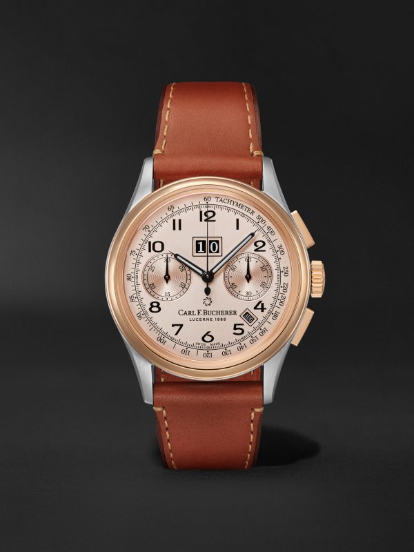 Heritage BiCompax Annual Limited Edition Automatic Chronograph 41mm 18-Karat Rose Gold, Stainless Steel and Leather Watch, Ref. No. 00.10803.07.42.01