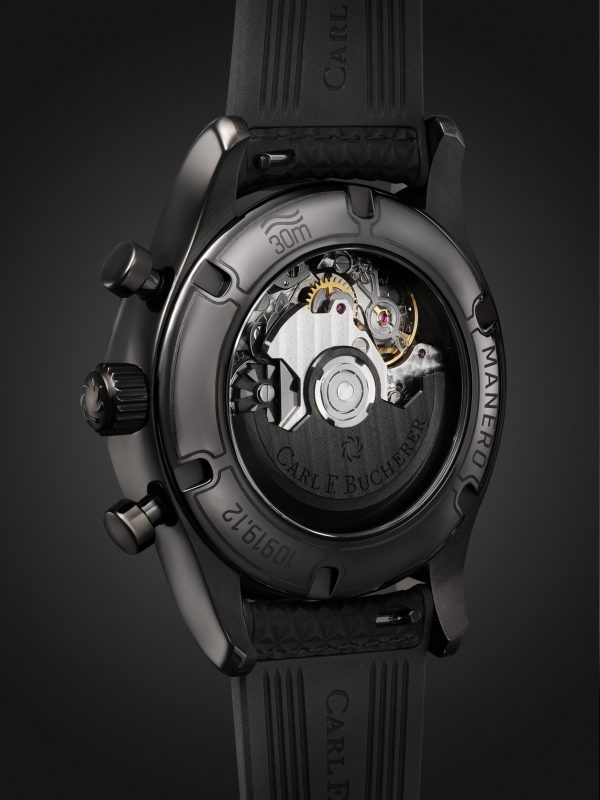 Manero Automatic Flyback Chronograph 43mm Steel and Rubber Watch, Ref. No. 00.10919.12.33.01 - BK Manero Automatic Flyback Chronograph 43mm Steel and Rubber Watch, Ref. No. 00.10919.12.33.01 - BK