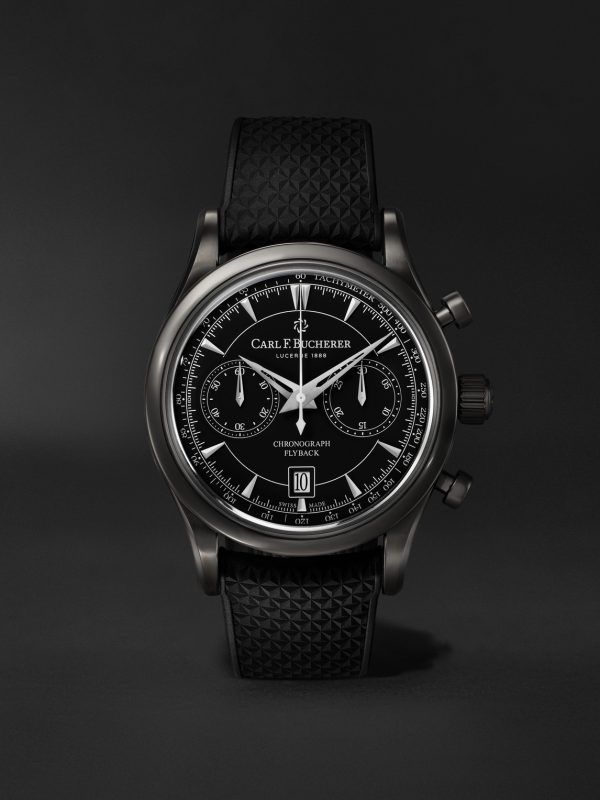 Manero Automatic Flyback Chronograph 43mm Steel and Rubber Watch, Ref. No. 00.10919.12.33.01 Manero Automatic Flyback Chronograph 43mm Steel and Rubber Watch, Ref. No. 00.10919.12.33.01