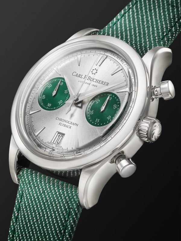Manero Flyback Automatic Chronometer 40mm Stainless Steel and Canvas Watch, Ref. No. 00.10927.08.13.02 - FR Manero Flyback Automatic Chronometer 40mm Stainless Steel and Canvas Watch, Ref. No. 00.10927.08.13.02 - FR