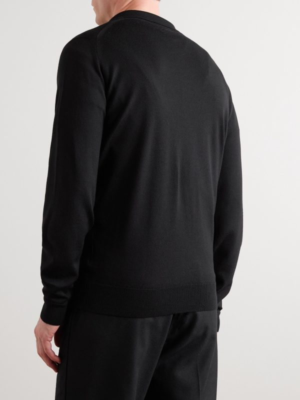 Alston Slim-Fit Merino Wool Zip-Up Cardigan - BK