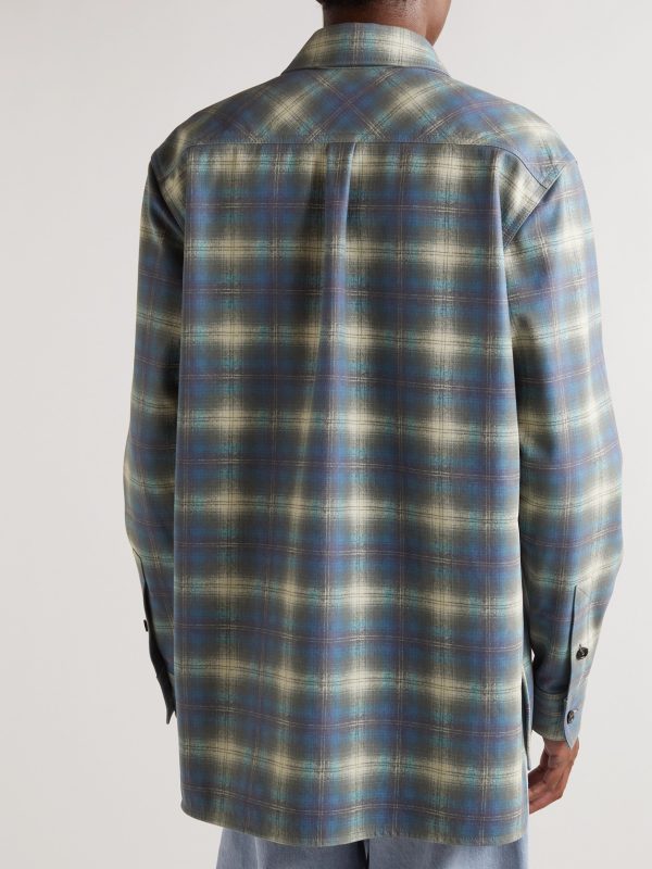 Checked Leather Shirt - BK