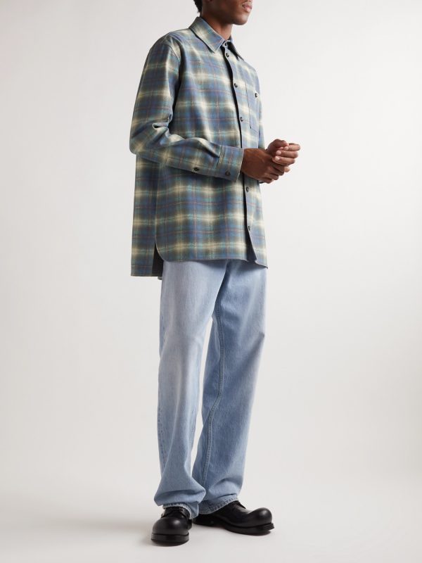 Checked Leather Shirt - OU