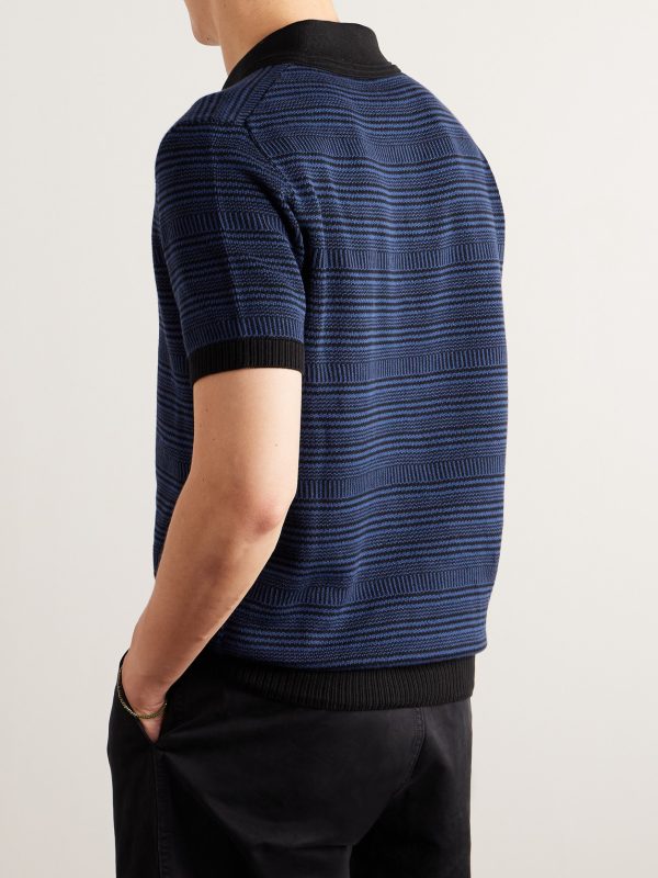 Striped Cotton Polo Shirt - BK Striped Cotton Polo Shirt - BK