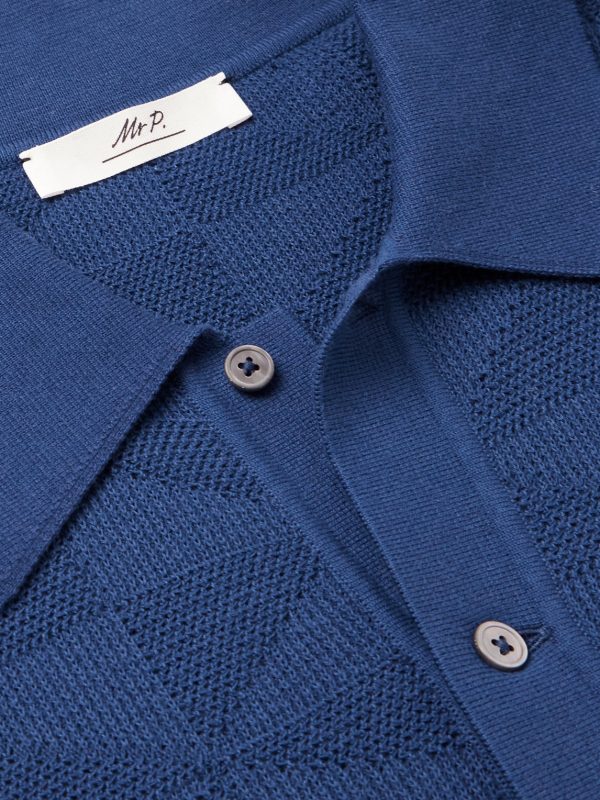 Jacquard-Knit Cotton Polo Shirt - CU