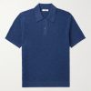 Jacquard-Knit Cotton Polo Shirt