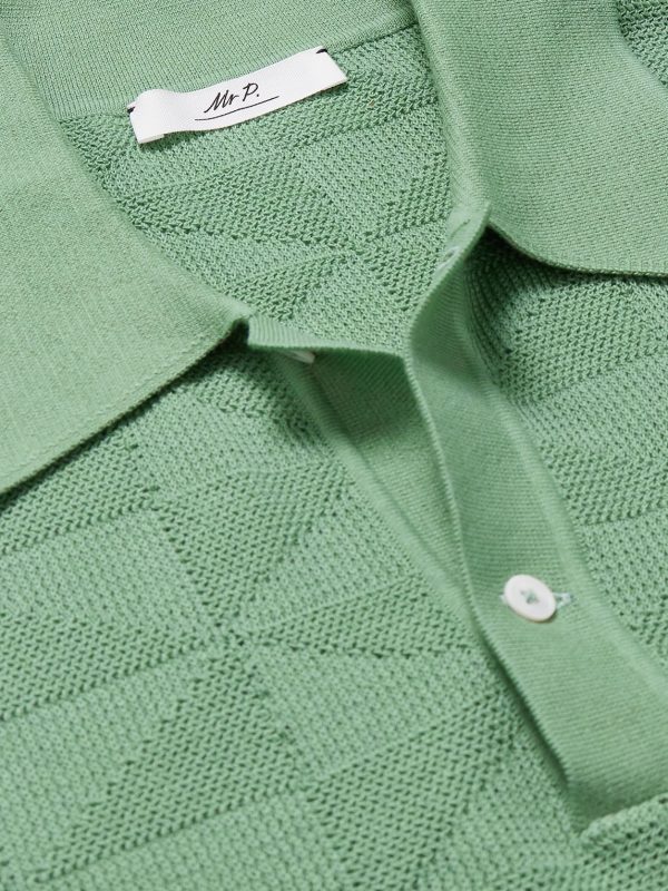 Jacquard-Knit Cotton Polo Shirt - CU