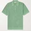 Jacquard-Knit Cotton Polo Shirt