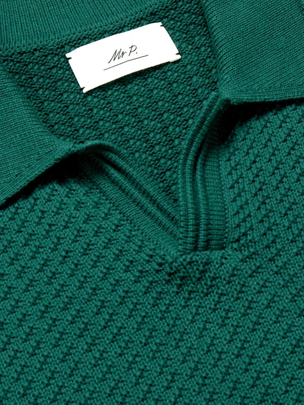 Jacquard-Knit Cotton Polo Shirt - CU
