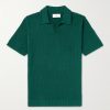 Jacquard-Knit Cotton Polo Shirt