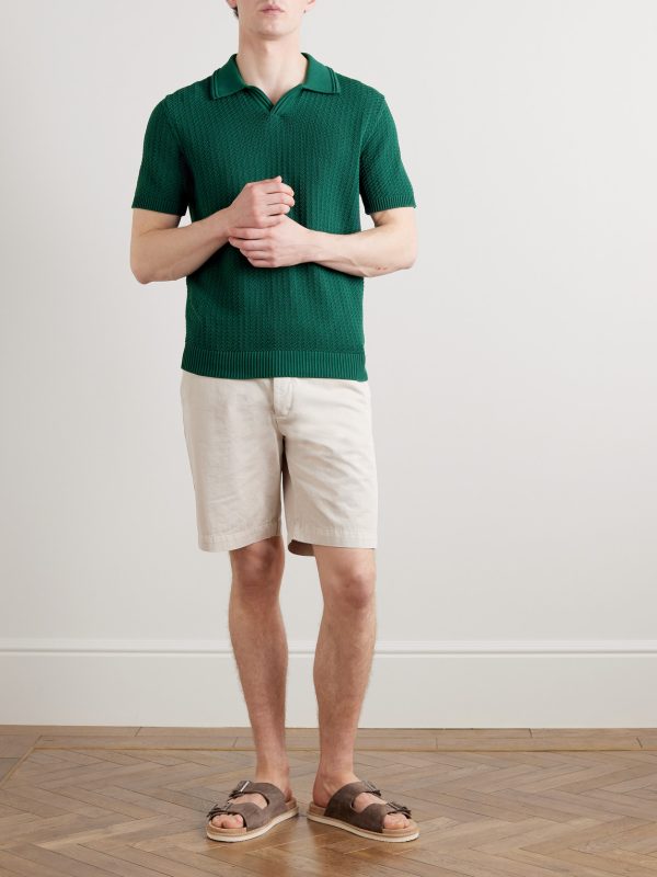 Jacquard-Knit Cotton Polo Shirt - OU