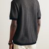 Crochet-Knit Cotton and Silk-Blend Polo Shirt - BK