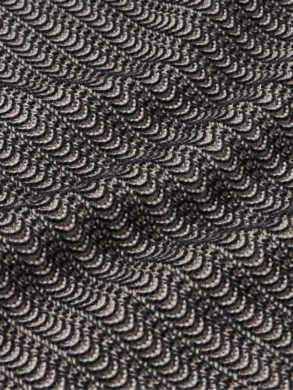 Crochet-Knit Cotton and Silk-Blend Polo Shirt - E1