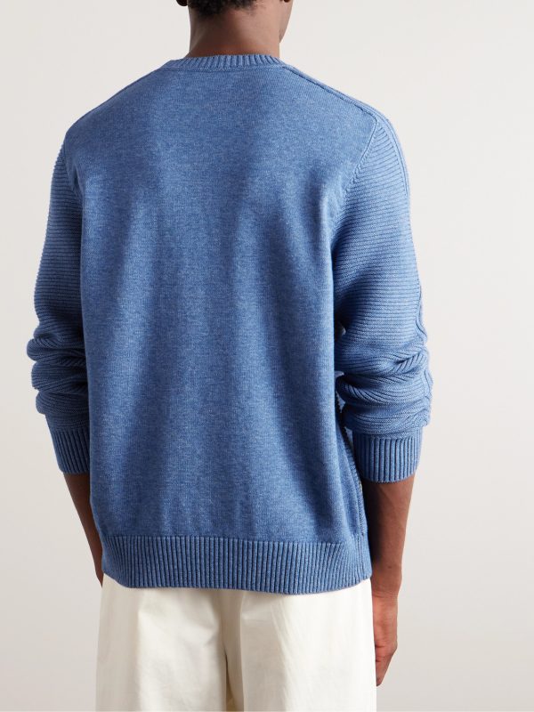 Ribbed Cotton Sweater - BK Ribbed Cotton Sweater - BK