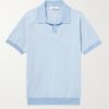 Honeycomb-Knit Cotton Polo Shirt