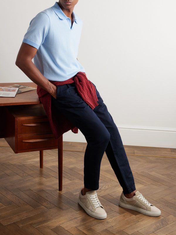 Honeycomb-Knit Cotton Polo Shirt - OU