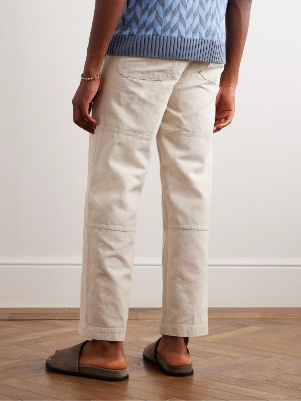 Straight-Leg Cotton and Linen-Blend Canvas Trousers - BK Straight-Leg Cotton and Linen-Blend Canvas Trousers - BK