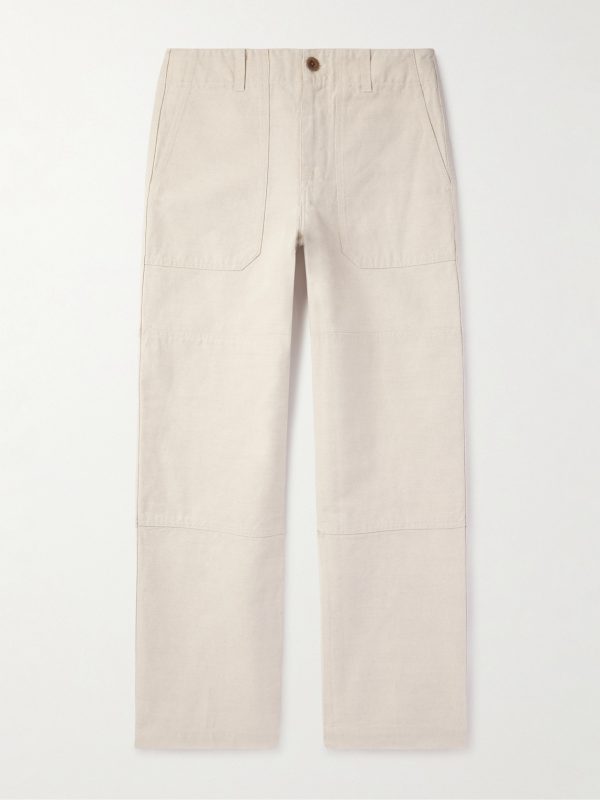 Straight-Leg Cotton and Linen-Blend Canvas Trousers Straight-Leg Cotton and Linen-Blend Canvas Trousers