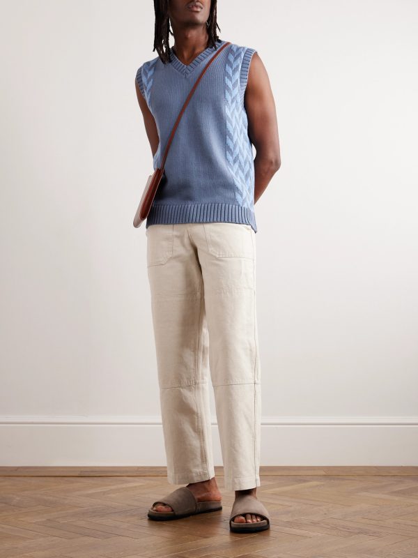 Straight-Leg Cotton and Linen-Blend Canvas Trousers - OU Straight-Leg Cotton and Linen-Blend Canvas Trousers - OU