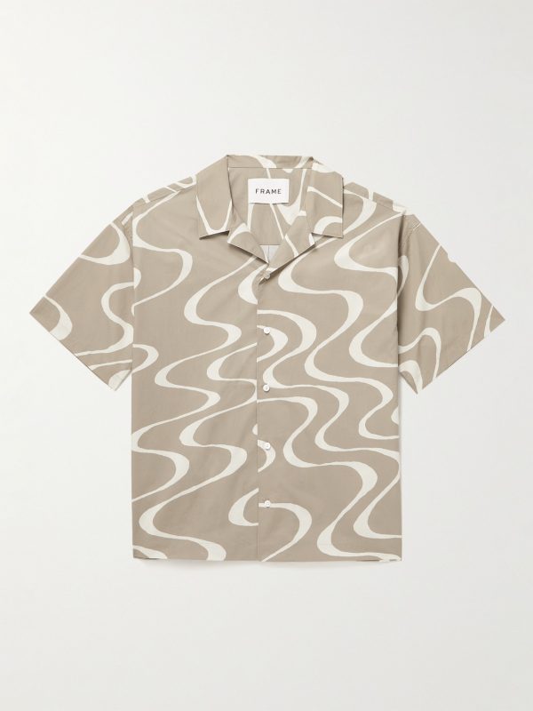 Camp-Collar Printed Organic Cotton Shirt Camp-Collar Printed Organic Cotton Shirt