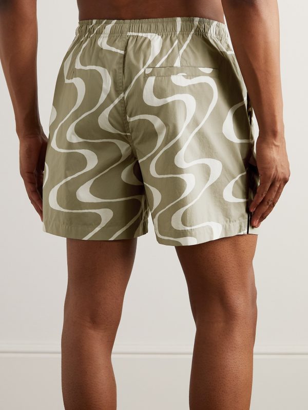 Straight-Leg Printed Organic Cotton Drawstring Shorts - BK Straight-Leg Printed Organic Cotton Drawstring Shorts - BK