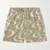 Straight-Leg Printed Organic Cotton Drawstring Shorts Straight-Leg Printed Organic Cotton Drawstring Shorts