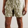 Straight-Leg Printed Organic Cotton Drawstring Shorts - OU Straight-Leg Printed Organic Cotton Drawstring Shorts - OU