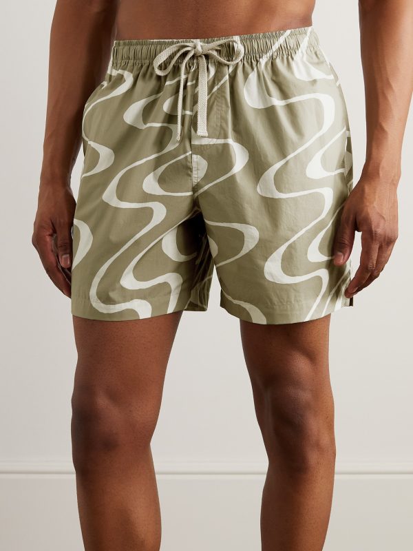 Straight-Leg Printed Organic Cotton Drawstring Shorts - OU Straight-Leg Printed Organic Cotton Drawstring Shorts - OU