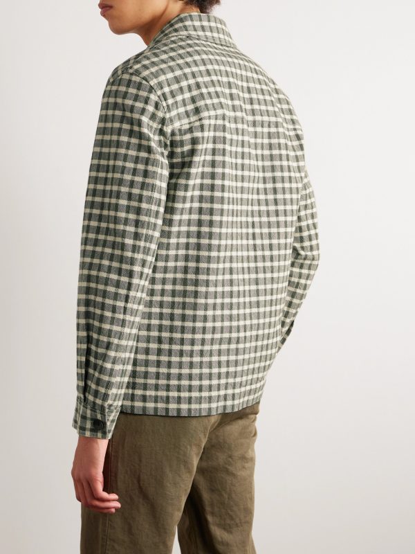 Checked Cotton Shirt Jacket - BK Checked Cotton Shirt Jacket - BK
